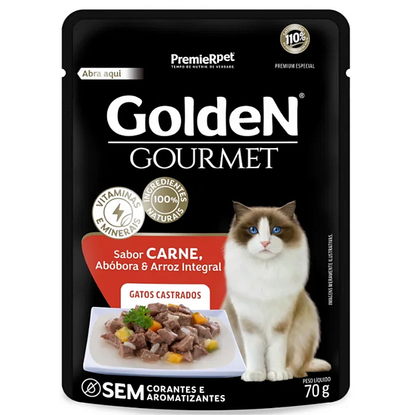 Sachê Golden Carne Gatos Castrados - 70g