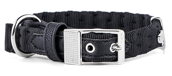 Coleira MyFamily Milano em Nylon Italiano - Preto