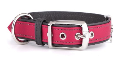 Coleira MyFamily Firenze em Couro genuíno - Fucsía