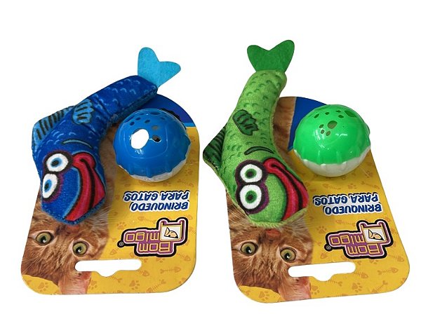 Kit Peixe de Pelúcia + Bolinha com Guizo