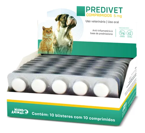 PrediVet 5mg/20mg (Prednisolona - 10 comprimidos) - Mundo Animal