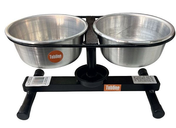 Comedouro/Bebedouro Alumínio Alto com Suporte de Metal