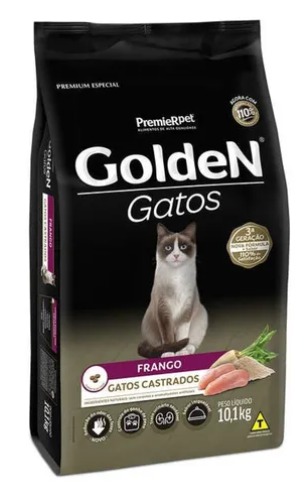 Ração Golden Gatos Castrados Frango - 10Kg