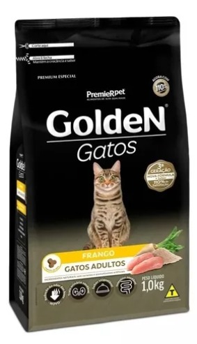 Ração Golden Gatos Adultos Frango - 10Kg