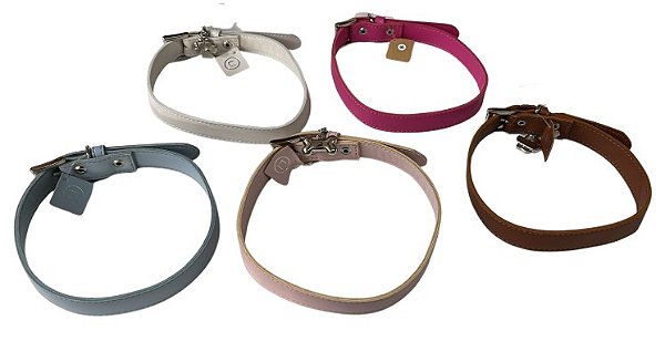 Coleira de Couro Lisa Grossa