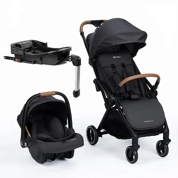 CARRINHO SPARK PLUS + BEBÊ CONFORTO + BASE BLACK GRAPHITE  - SAFETY