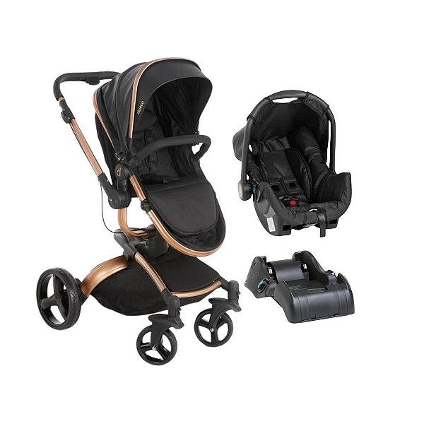 CARRINHO VULKAN + BEBÊ CONFORTO GRID + BASE - DZIECO