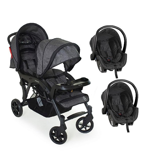 CARRINHO DE GEMÊOS DOPPIO II + BEBÊ CONFORTO COCOON- GALZERANO