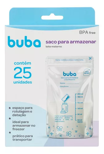 SACO PARA ARMAZENAR LEITE MATERNO - BUBA