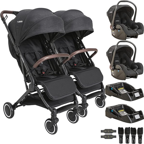 CARRINHO SPRINT II GEMÊOS + BEBÊ CONFORTO + BASE - KIDDO