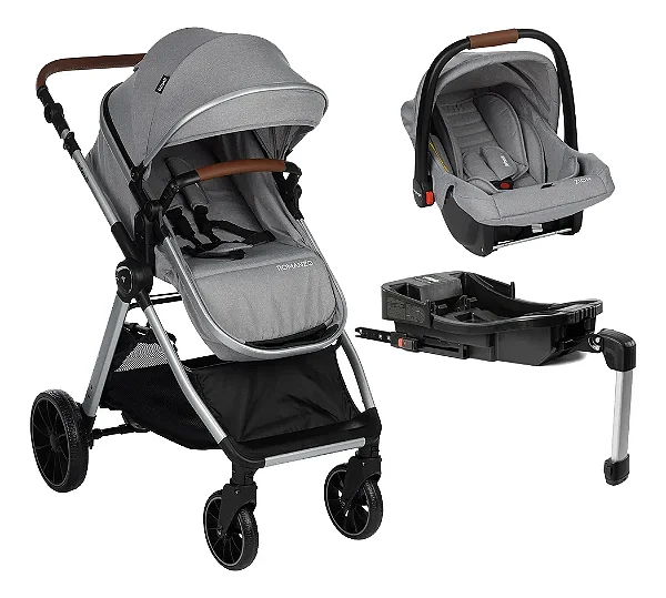 CARRINHO TS ROMANZO CINZA + BASE ISOFIX  - INFANTI