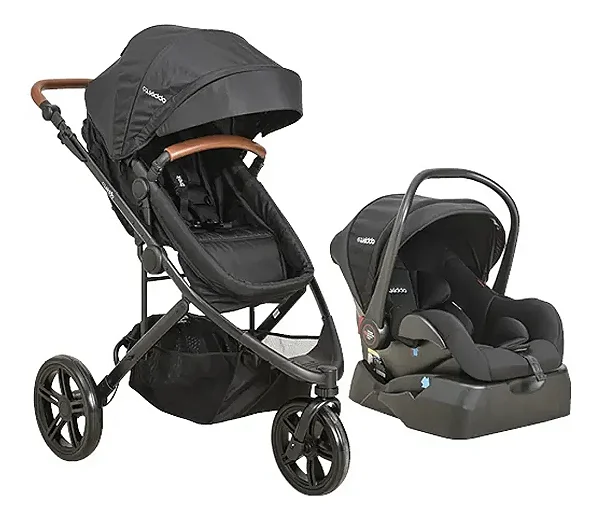 CARRINHO TREK PRETO + BEBÊ CONFORTO + BASE - KIDDO