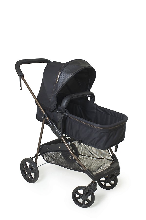 CARRINHO  MOISÉS 3 EM 1 NAPOLI PRETO/COBRE - GALZERANO