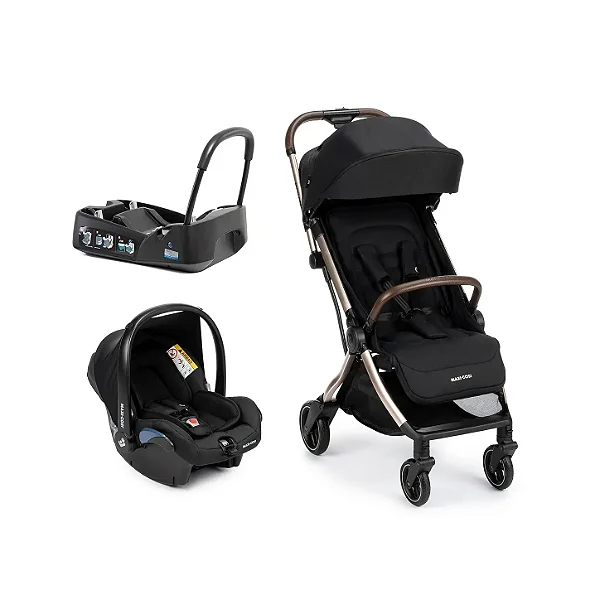 CARRINHO TRAVEL SYSTEM EVA³ ESSENTIAL BLACK CHAMPAGNE - MAXI - COSI