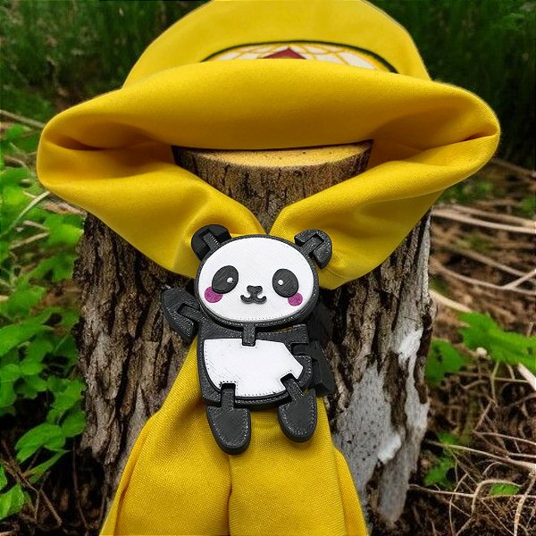 - ARGANEU PRENDEDOR DE LENÇO PANDA  ARTICULADO