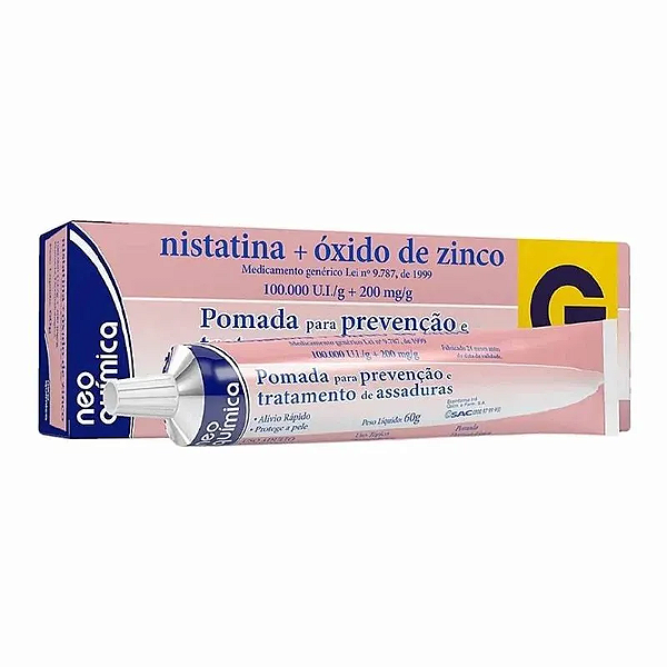 Pomada Antiassaduras Nistatina + Óxido de Zinco Neo Química 60g