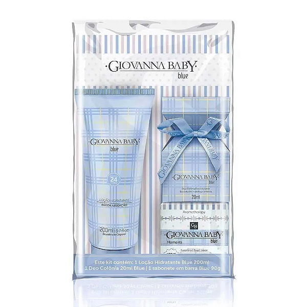 Kit Giovanna Baby Blue Hidratante 200ml + Colônia 20ml + Sabonete 90g