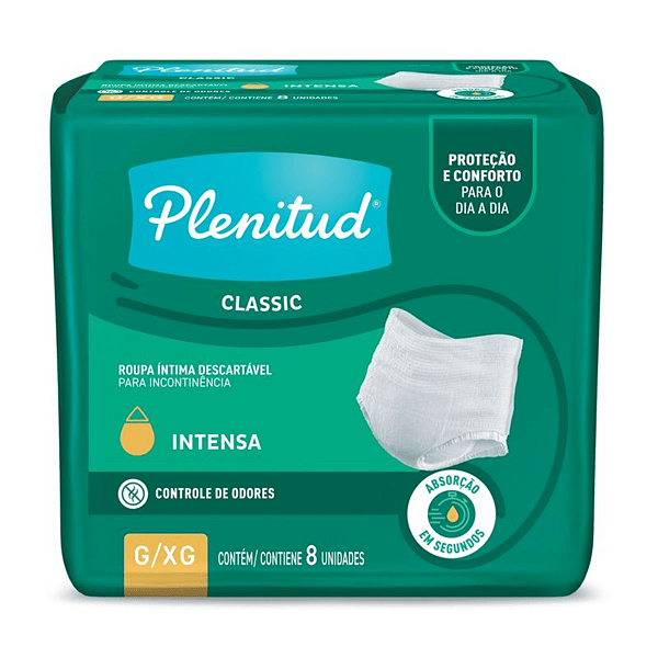 Fralda Geriátrica Plenitud Classic G/XG Com 8 Unidades