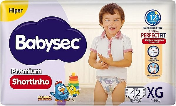 Fralda Babysec Shortinho Hiper XG Com 42 Unidades