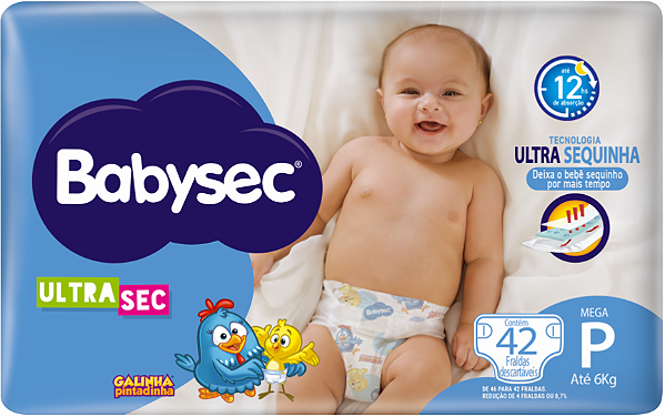 Fralda BabySec Galinha Pintadinha Ultra Sec Mega P 42 Unidades