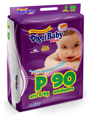 Fralda Descartável Diguibaby Plus P Com 90 Unidades