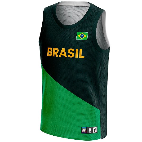 Regata Basquete Seleção Brasil Jrkt Sports Ultra Dry Green