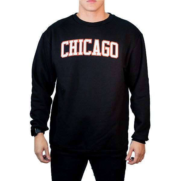 Moletom Basquete Chicago Malha Nobre Jrkt Sports Flanelado Gola Careca