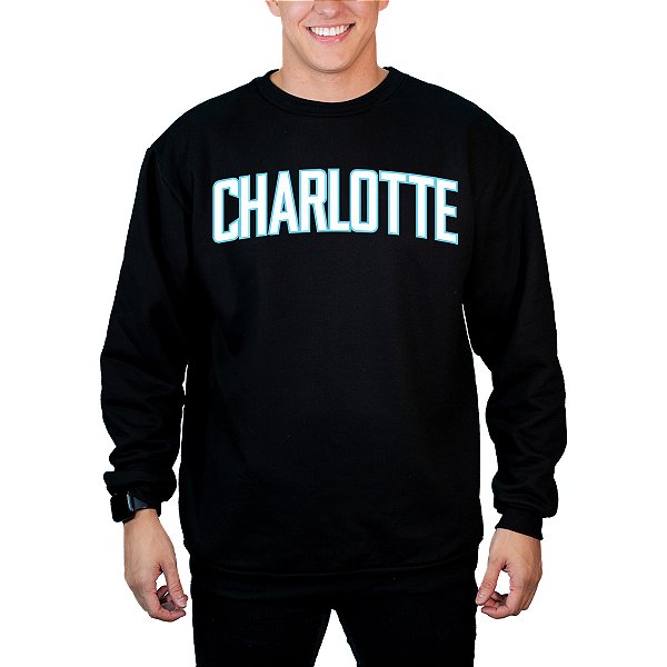 Moletom Basquete Charlotte Malha Nobre Jrkt Sports Flanelado Gola Careca