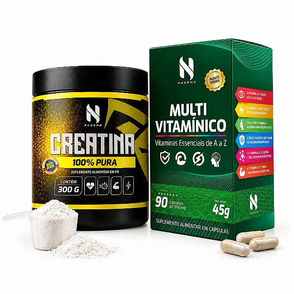 Kit Outubro Rosa | Creatina 100% Pura + Multivitamínico