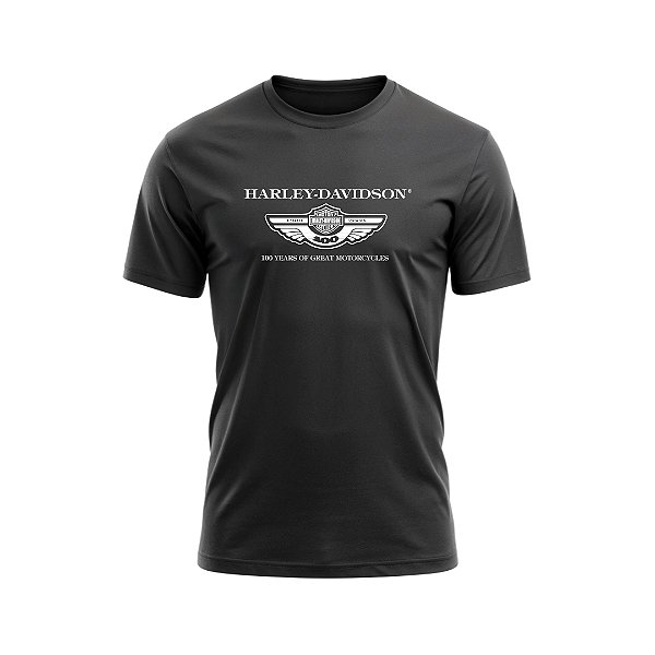 Camiseta Harley Davidson em algodão monocromática