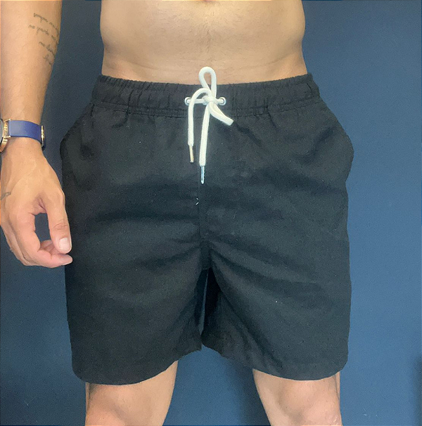 Short de Linho Preto Masculino | Bony Brazil