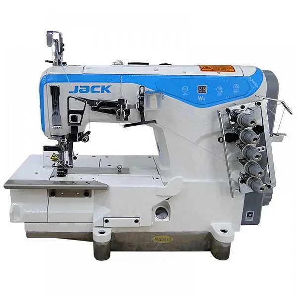 Máquina de Costura Galoneira Base Plana Fechada Direct Drive - c/ 3 Agulhas - Jack W4 (220v)