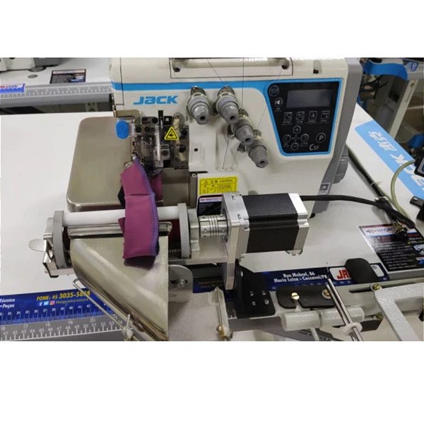Máquina de Costura Overlock Industrial - Ponto cadeia de pregar gola automática - Jack C5F-4 (220v)
