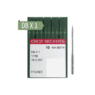 Agulha Groz-Beckert Reta Cabo Fino - DBX1 FFG/SES - Pacote c/ 100 Und