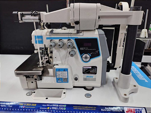Máquina Overlok Ponto Cadeia C/ Aparelho Zeromax - Modelo EC7-4D Jakesew (220V)