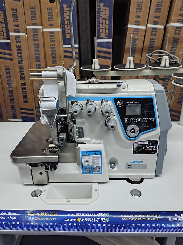 Máquina Interlok Eletrônica P/ Viés de Gola Polo - Modelo EC7-5D-SUT Jakesew (220V)
