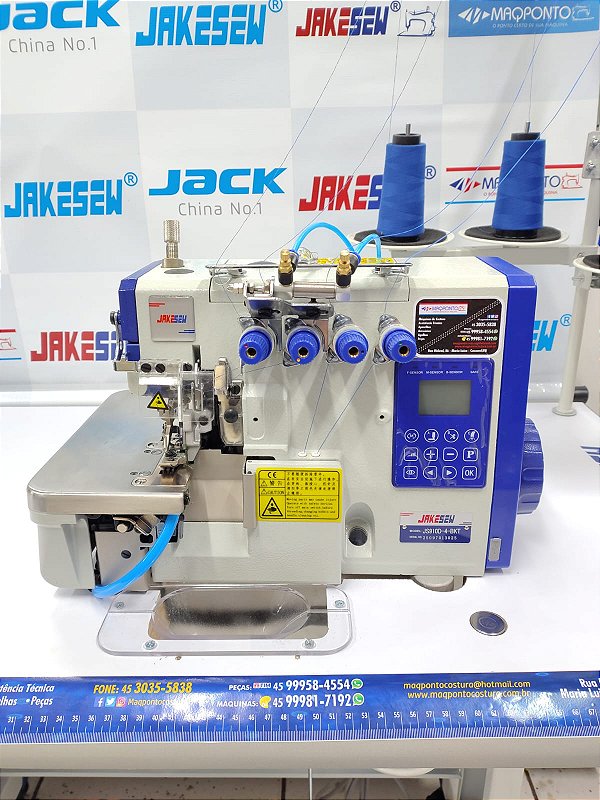 Máquina Overlok Ponto Cadeia Eletrônica C/ Arremate Pneumático - Modelo JS910D-4-BKT Jakesew (220V)