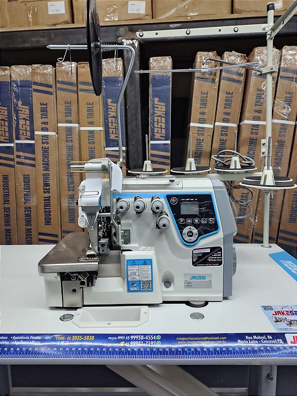Máquina Interlok Eletrônica P/ Gola Polo - Modelo EC7-5D-SUT Jakesew (220V)
