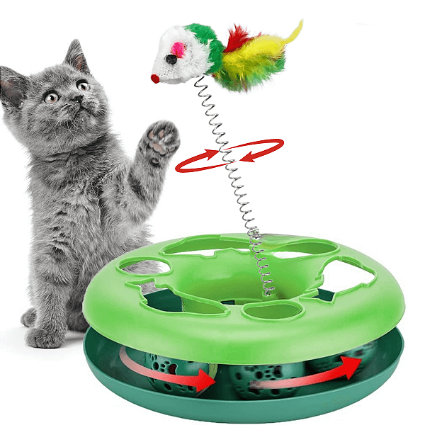 Brinquedo Interativo Para Gatos Pets Colorido Bolinha Guizo