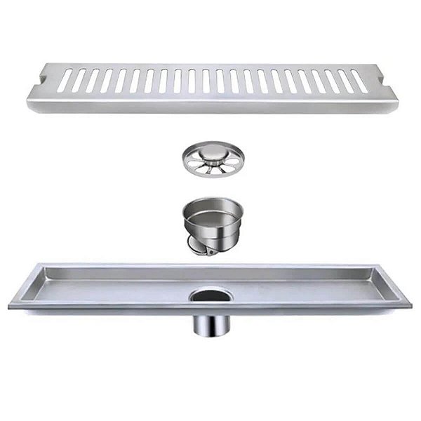 Ralo Linear 40cm Inox Banheiro Area Externa Anti Odor Inseto