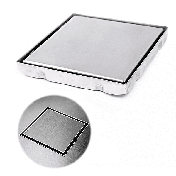 Ralo Inox Square Tampa Oculta Invisivel 15x15 Nao É Pvc