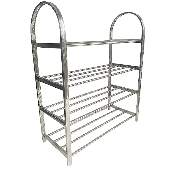 Sapateira 4 Andares Prateleira Inox 12 Pares Calçado Tenis Sapato