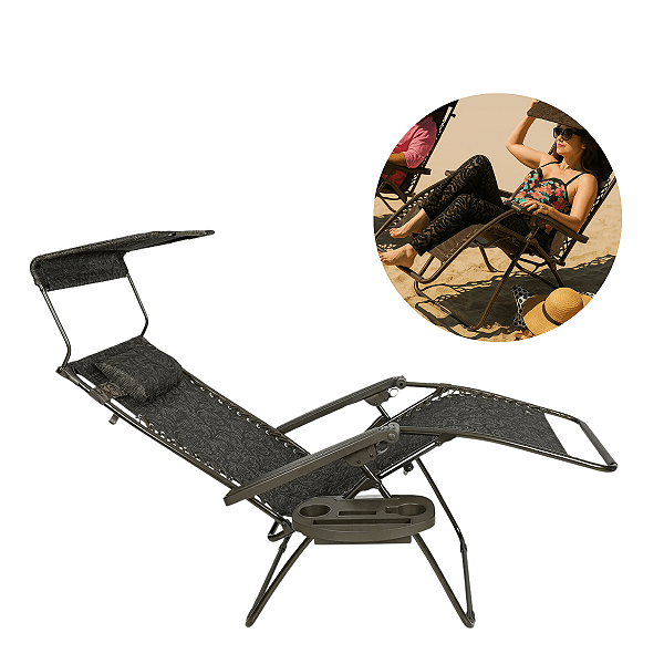 Cadeira Espreguiçadeira Dobrável Reclinável Lazer Papai Praia Jardim Piscina Camping