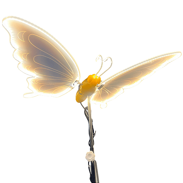 Borboleta Led 60cm Com Movimento Decoração Externa Natal Jardim