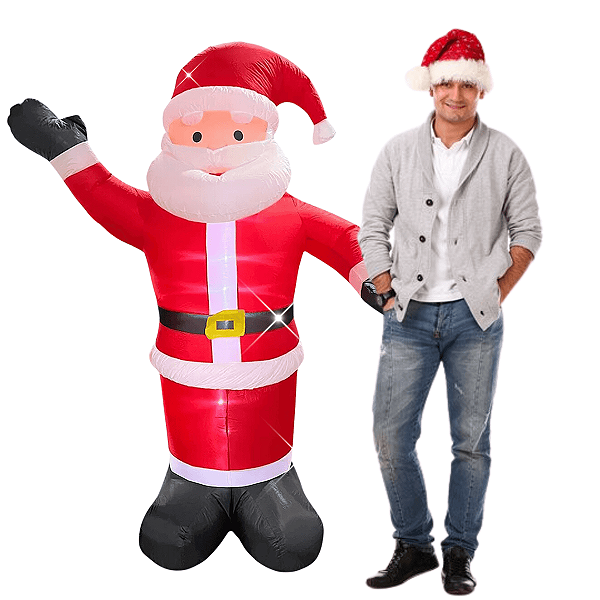 Papai Noel De Natal Eletrico Inflavel Gigante Natalino Festa 1,80 Metros