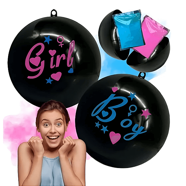 Bola Chute Chá Revelação Menino Menina Bebe Festa Luxo