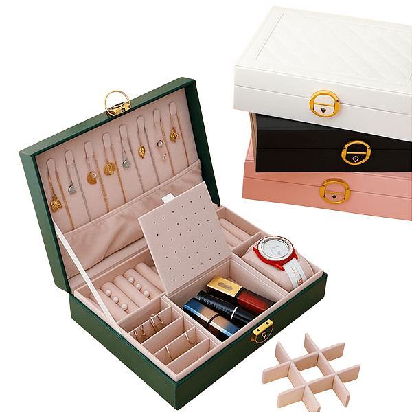 Porta Joias Portátil Maleta Grande Para Viagem Organizador Luxo
