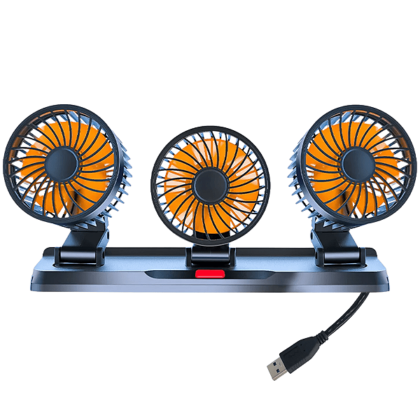 Ventilador USB Triplo Com Ajuste Carro Caminhão Casa Luxo