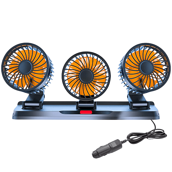 Ventilador Para Carro Triplo Portátil Turbo 12v Ajustável