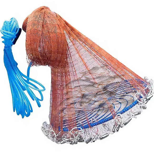 Rede Tarrafa Para Pesca 4,20m Nylon Com Disco Lançador